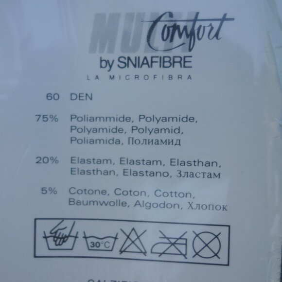 Franzoni Lycra 3D Velour 60 Den Size 1 Panna CreamColor Made in Italy Panty Hose - Picture 6 of 10